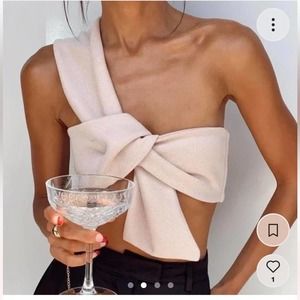 Princess Polly Cream One-Shoulder Top